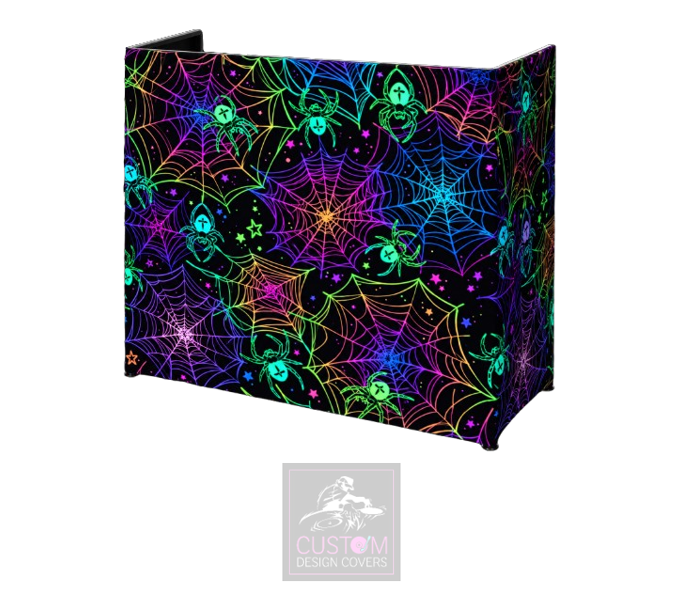 Halloween UV Effect Spiders Web Lycra DJ Booth Cover