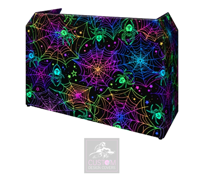 Halloween UV Effect Spiders Web Lycra DJ Booth Cover