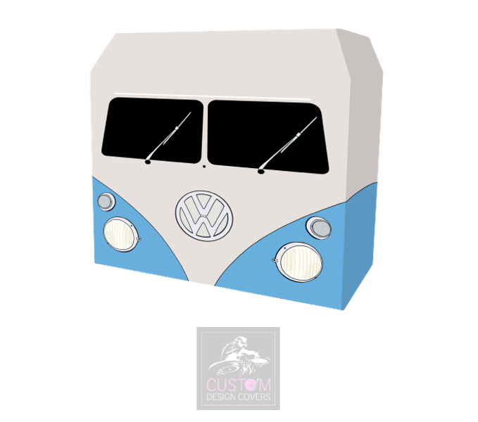 VW Camper BLUE DJ Booth Cover-MKII