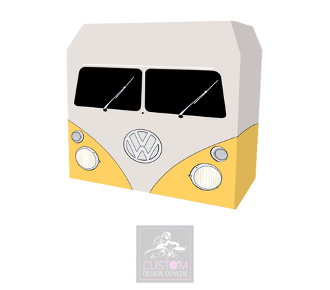 VW Camper YELLOW Lycra DJ Booth Cover
