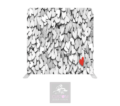 White Hearts Lycra Pillowcase Backdrop Cover