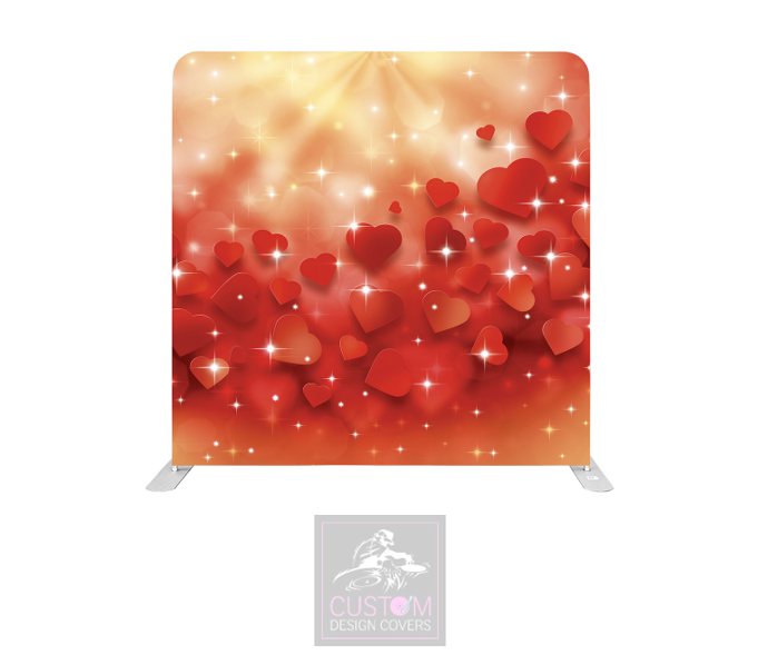 Sparkle Hearts Lycra Pillowcase Backdrop Cover (DOUBLE SIDED)