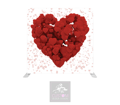 Confetti Hearts Lycra Pillowcase Backdrop Cover (DOUBLE SIDED)