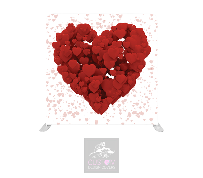 Confetti Hearts Lycra Pillowcase Backdrop Cover (DOUBLE SIDED)