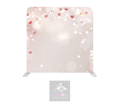 Hearts Lycra Pillowcase Backdrop Cover