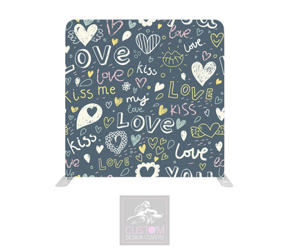 Love Doodle Lycra Pillowcase Backdrop Cover 