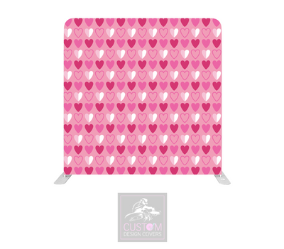 Pink Hearts Lycra Pillowcase Backdrop Cover (DOUBLE SIDED)