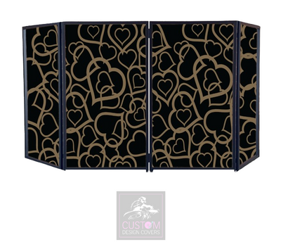WEDDING GOLD HEARTS DJ LYCRA FACADE PANELS