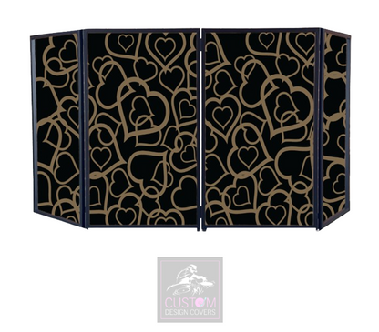 WEDDING GOLD HEARTS DJ LYCRA FACADE PANELS
