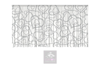 Grey Hearts Backdrop Curtain