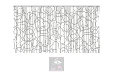 Grey Hearts Backdrop Curtain