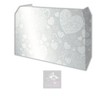 White Heart Wedding Lycra DJ Booth Cover