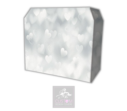 Wedding Hearts Lycra DJ Booth Cover