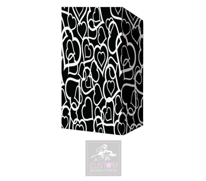 Wedding Hearts White on Black Booth Cover Micron