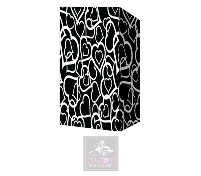 Wedding Hearts White on Black Booth Cover Micron