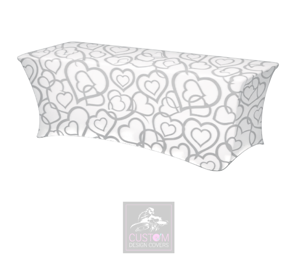 Wedding Hearts-Lycra Table Cover