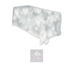 Hearts on Grey Rectangle Table Cover