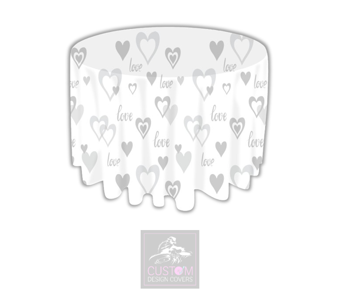 Love & Hearts Round Table Cover