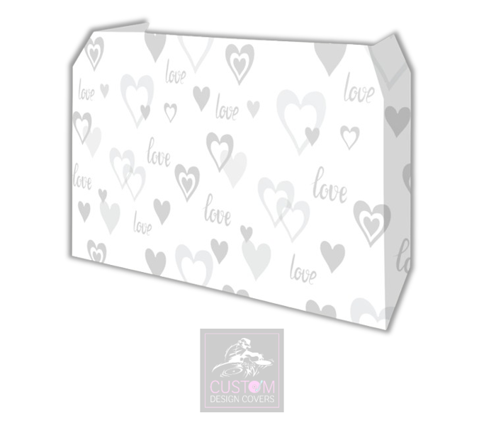 Wedding Love & Hearts Lycra DJ Booth Cover