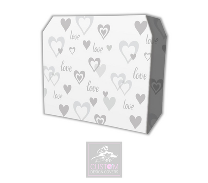 Wedding Love & Hearts Lycra DJ Booth Cover