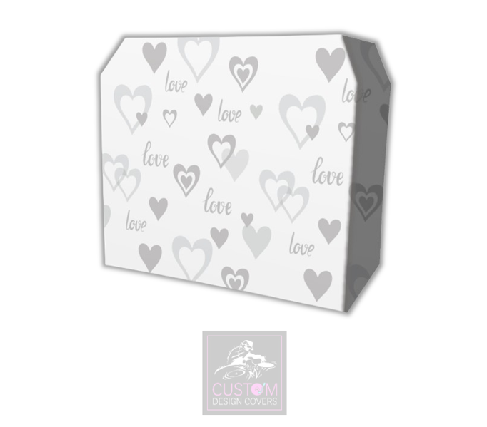 Wedding Love & Hearts Lycra DJ Booth Cover