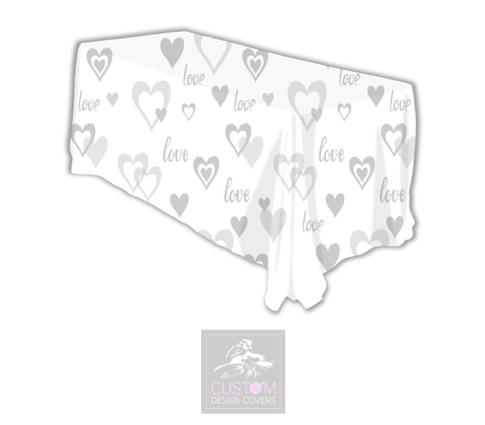 Love & Hearts Rectangle Table Cover