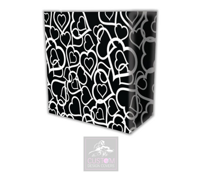 Wedding Hearts Lycra DJ Booth Cover