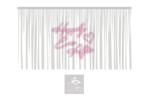 Happily Ever After Neon Effect Backdrop Curtain