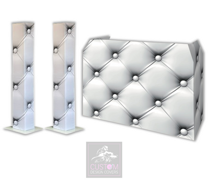 White Chesterfield Lycra DJ Covers (PACKAGE BUNDLE)