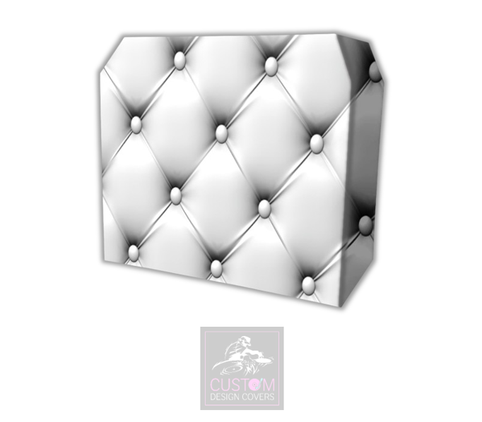 White Chesterfield Lycra DJ Booth Cover