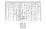 Grey on White Christmas Backdrop Curtain