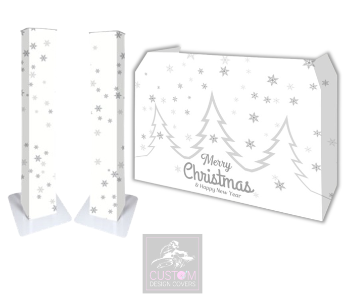 White Christmas (Silver) Lycra DJ Covers (PACKAGE BUNDLE)