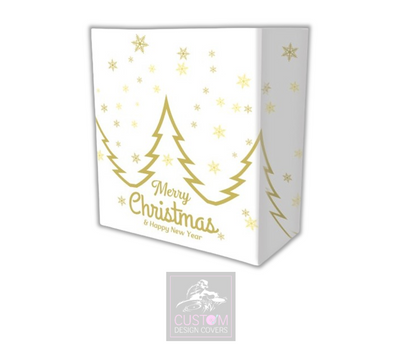 White Christmas GOLD Lycra DJ Booth Cover