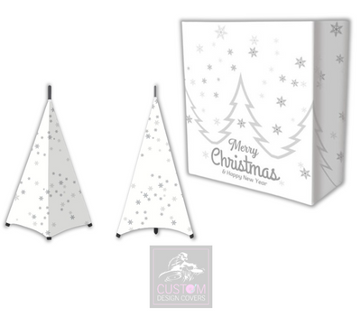 White Christmas *Grey* Lycra DJ Booth Cover (PACKAGE BUNDLE) - COMBI