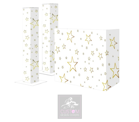 White Gold Star Lycra DJ Covers (PACKAGE BUNDLE) - COMBI