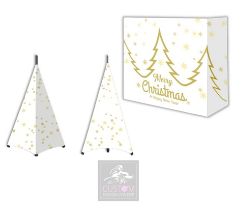 White Christmas *Gold* Lycra DJ Booth Cover (PACKAGE BUNDLE) - COMBI 