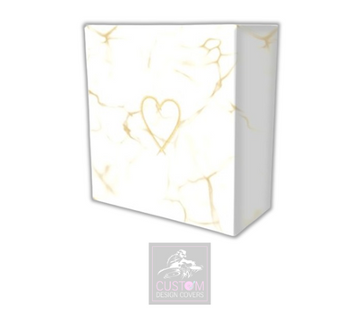 White Gold Marble Effect Lycra DJ Booth Cover