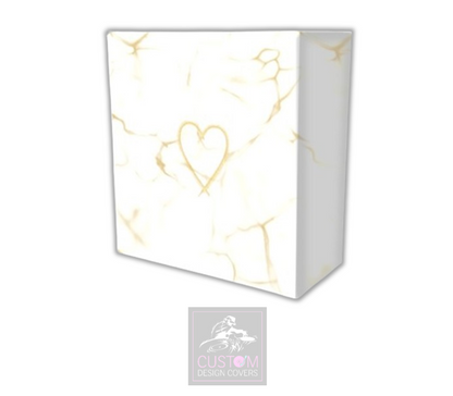 White Gold Marble Effect Lycra DJ Booth Cover