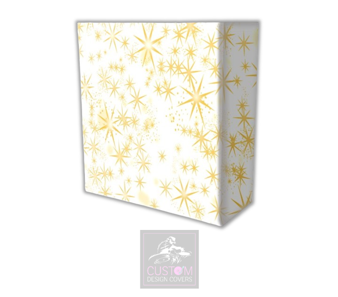 White Gold Stars  Lycra DJ Booth Cover