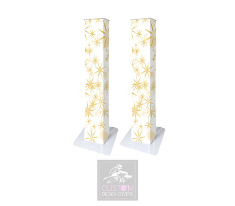 White Gold Star Podium Covers (PAIR)