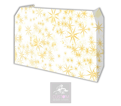 White Gold Stars  Lycra DJ Booth Cover