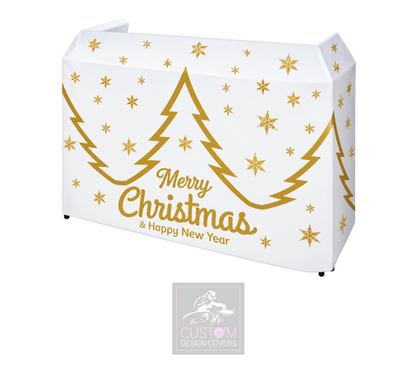 White Christmas *GOLD* Lycra DJ Booth Cover