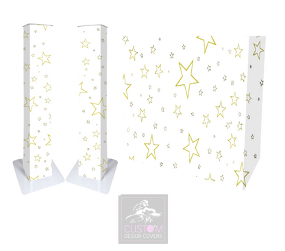 White Gold Star Lycra DJ Covers (PACKAGE BUNDLE) - TRUSS