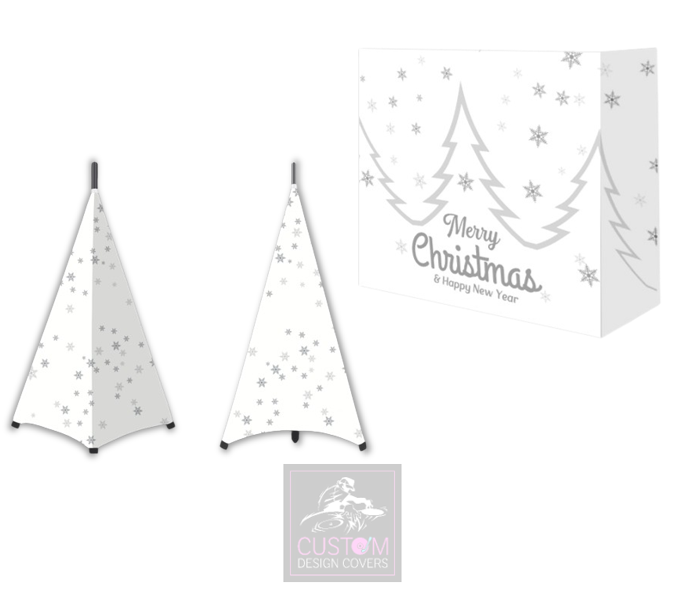 White Christmas *Grey* Lycra DJ Booth Cover (PACKAGE BUNDLES) - TRUSS 