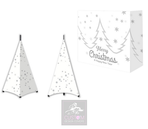 White Christmas *Grey* Lycra DJ Booth Cover (PACKAGE BUNDLE) - COMBI