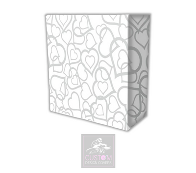 White Grey Hearts Lycra DJ Booth Cover