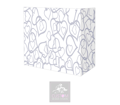 Grey Hearts on White Booth Cover Combi