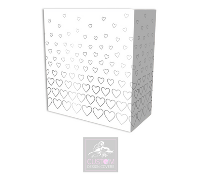 White Grey Hearts Lycra DJ Booth Cover 