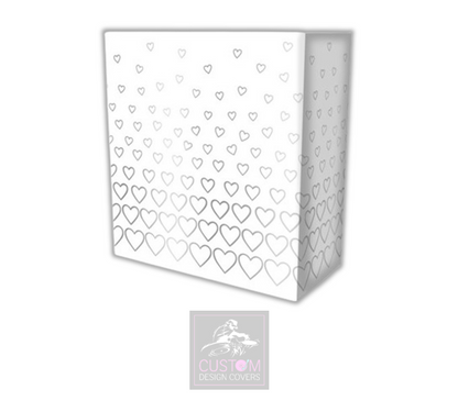 White Grey Hearts Lycra DJ Booth Cover