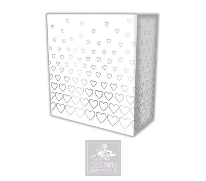 White Grey Hearts Lycra DJ Booth Cover